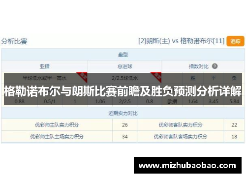 格勒诺布尔与朗斯比赛前瞻及胜负预测分析详解